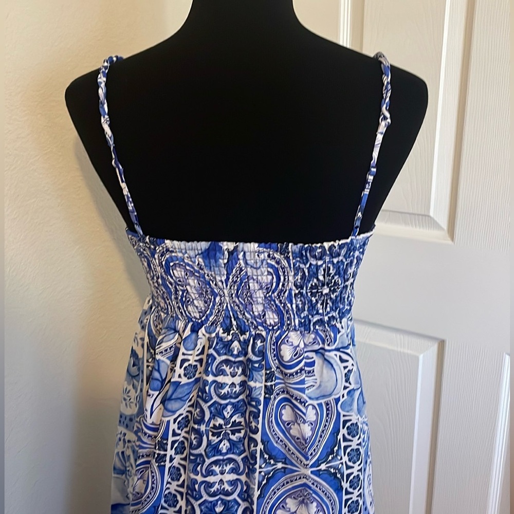 New Caroline Constas New York Grecian Paisley Floral Print Cotton Maxi Dress - Picture 14 of 16